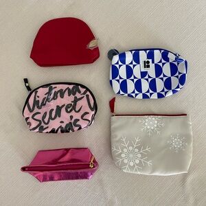 New Clarins, Estée Lauder & Victoria’s Secret Cosmetic Bags Bundle of 5
